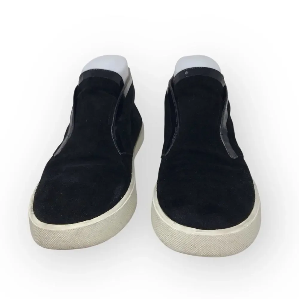 Vince Black Suede Slip-On Sneakers Patent leather Trim Chukka Size 8